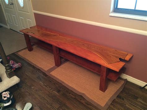 Hand Crafted Genkan Bench Entryway Bench With Captured Russian Olive