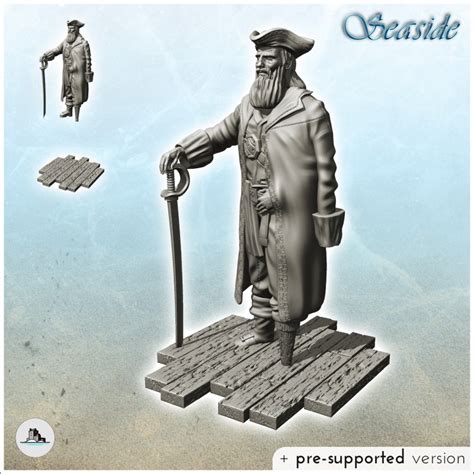 Hartolia Miniatures Capitaine Pirate Barbu Et Manchot Avec Jambe De