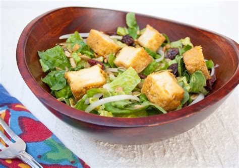 Crispy Tofu Salad With Sweet Mustard Dressing Create Mindfully