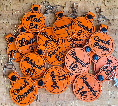 Personalized Basketball Keychain Small Cursive Name Number Etsy