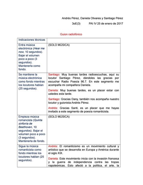 Caracteristicas Del Guion Radiofonico Prodesma