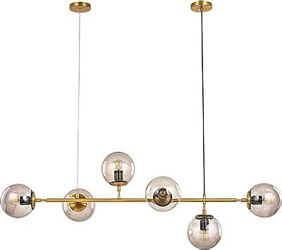 Lustre Pendente Dourado Vidro Bola Esfera Âmbar Retrô Moderno Cozinha