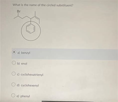 Solved What Is The Name Of The Circled Substituent A