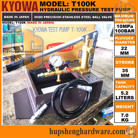 Kyowa Test Pump Hydrostatic Pressure Test Pump 50 Bar 100 Bar Kyowa