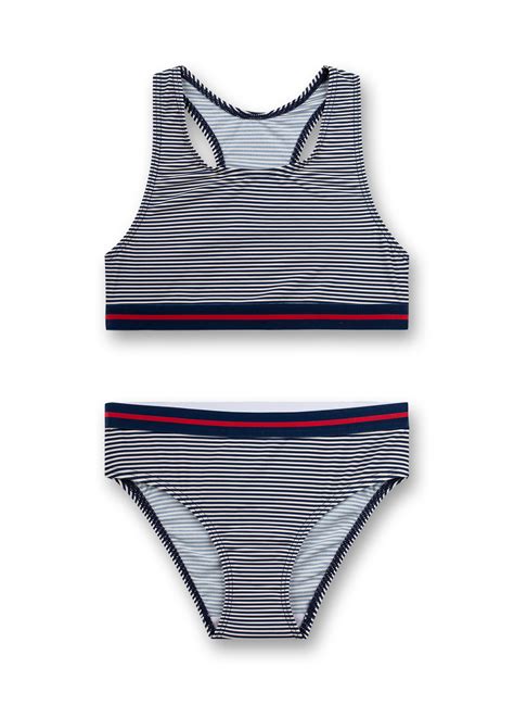 Mädchen Bikini Blau Ringel