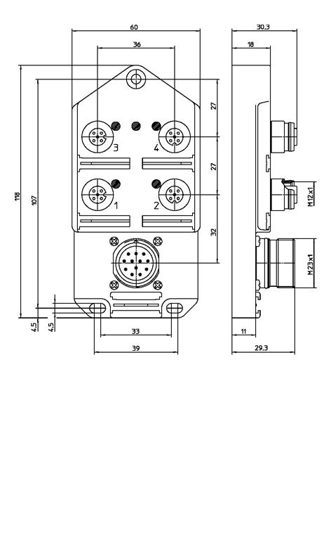 ASBS 4 LED 5 4 11126 Steckbarer Aktor Sensor Verteiler Ausführung 4