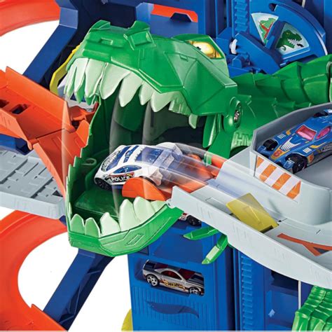 HOT WHEELS garažas su nusileidimo trasa Ultimate T Rex MamaLand