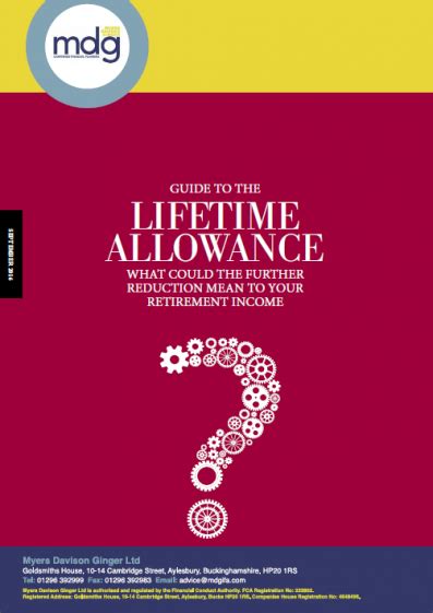 Guide To The Lifetime Allowance Myers Davison Ginger