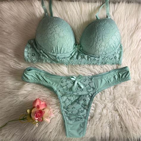 Conjunto Calcinha e Sutiã Jack de renda Sexy bojo Conjunto de Lingerie Magazine Luiza