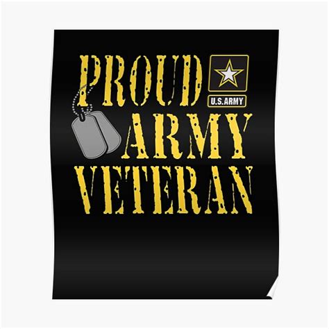 Proud Us Army Veteran Military Pride Poster By Awcolon1 Redbubble