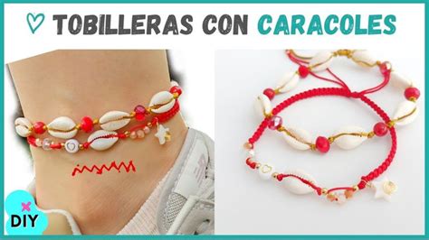 Como Hacer TOBILLERAS De HILO Con CONCHAS O CARACOLES Tobilleras