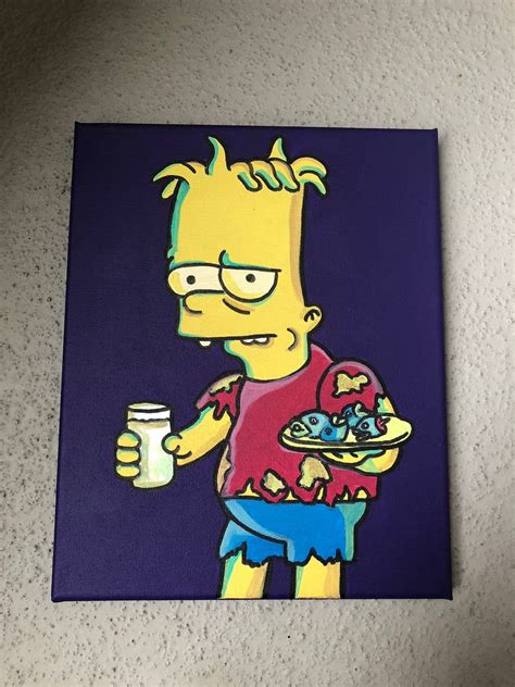 Hugo Simpson Painting The Simpsons Canvas Art Bart Simpson Etsy