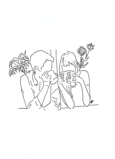 poeticamente flor — couples in love. // for line drawings requests... | Art drawings, Sketches ...