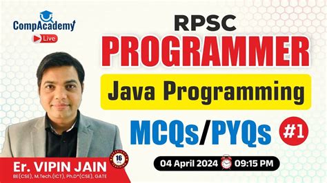 Java Programming MCQS PYQS Class 1 RPSC PROGRAMMER RPSC