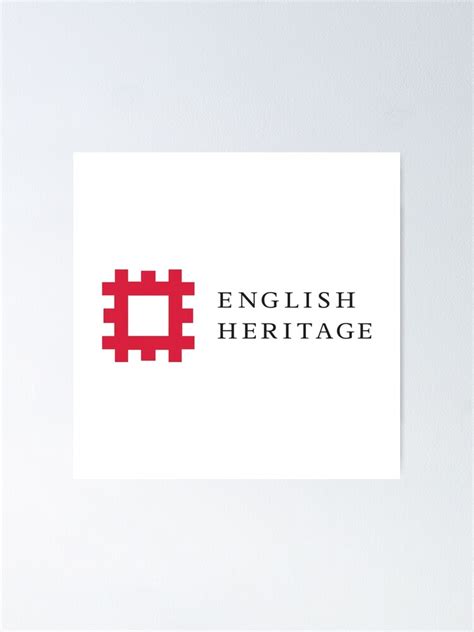 English Heritage Logo Not National Trust Red Poster For Sale By