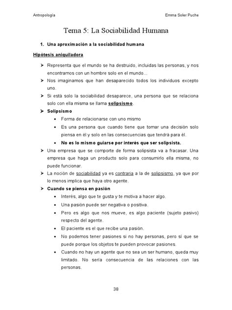 Tema 5 La Sociabilidad Humana Pdf Sociedad Contrato Social