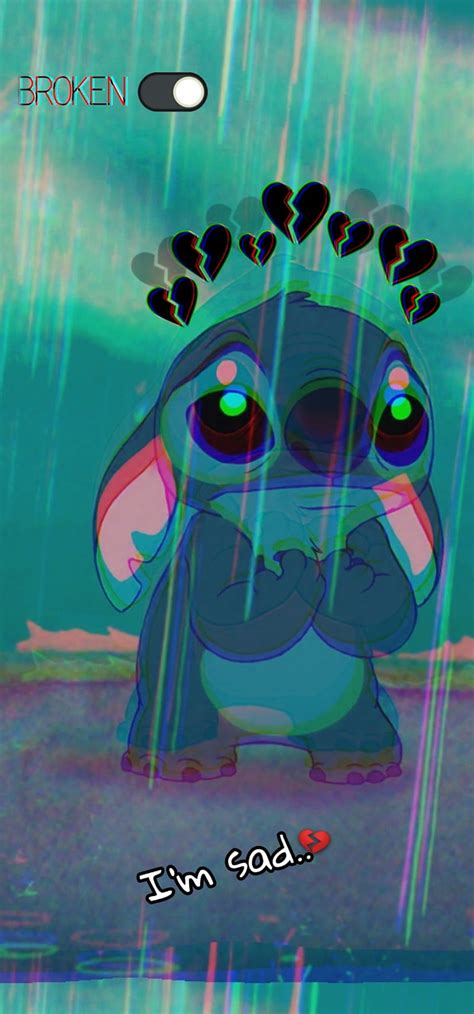 Stitch Sad In The Rain