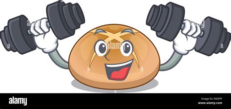 Fitness Hot Cross Buns On Cutting Cartoon Vector Illustration Stock Vector Image Art Alamy