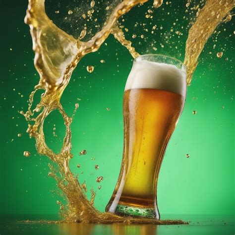 Cerveja Refrescante Servida Em Um Copo Em Bolhas E Cores Vibrantes