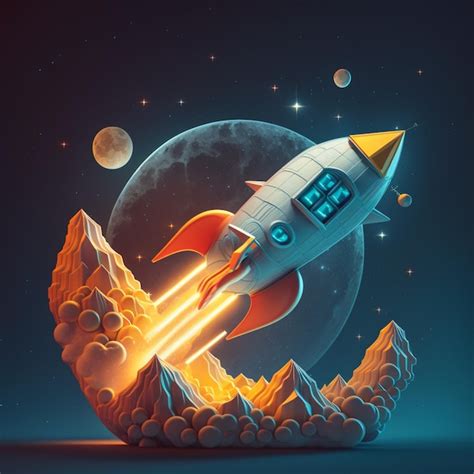 Premium Ai Image There Is A Digital Illustration Of A Space Rocket