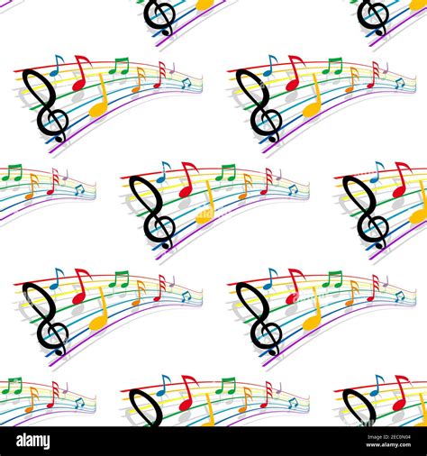 Notas musicales fondo sin costuras con un colorido patrón de