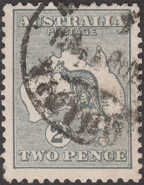 Australia Kgv Roo D Grey Wmk Narrow Crown Inverted Used Sg Bw