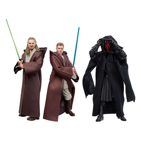 Star Wars Episode I Qui Gon Jinn Darth Maul Obi Wan Kenobi Black