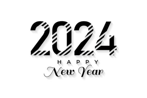 Premium Vector Happy New Year 2024 Trendy Text Design