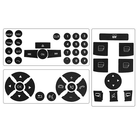 Buy Car Interior Button Repair Sticker Kit Steering Wheel | Window Switch | Radio Number Button ...