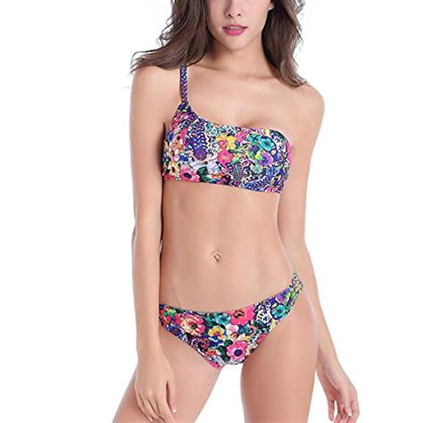 Women S One Shoulder Bikini Set WF Shopping