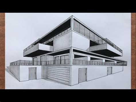 How To Draw A House In Point Perspective Youtube In Dream