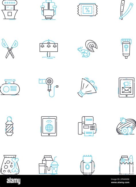 Virtual Retail Linear Icons Set Digital Augmented E Commerce