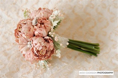 Alternative wedding bouquet dusty rose peonies