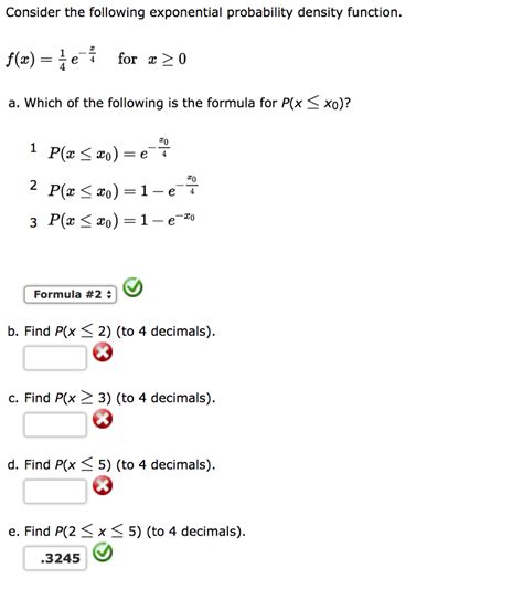 Solved Consider The Following Exponential Probability Chegg