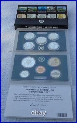 United States U S Mint Silver Proof Set Box Certificate Of