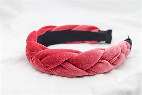 Womens Wide Velvet Plait Headband Twist Thick Braid Hairband Etsy