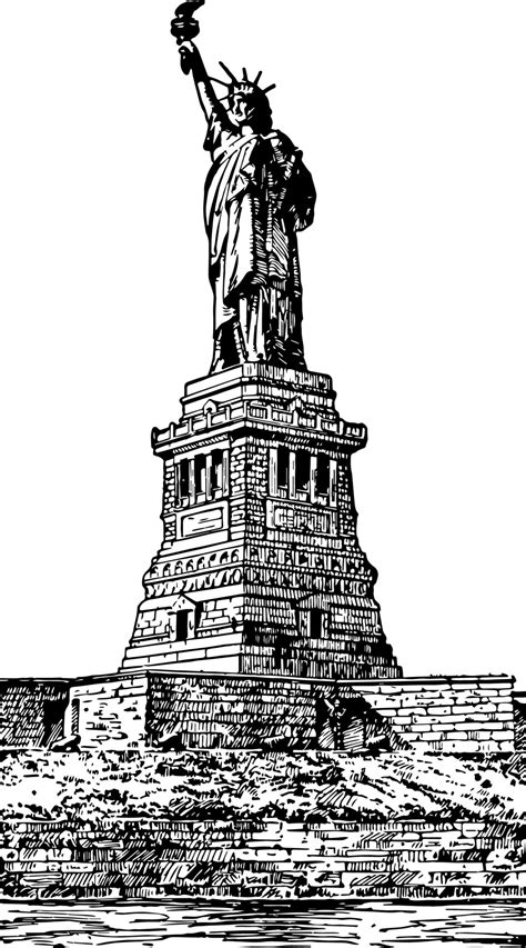 Statue of Liberty vintage illustration 13910837 Vector Art at Vecteezy