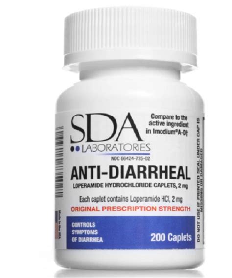 Anti Diarrheal Mg Hcl Caplets By Sda Labs