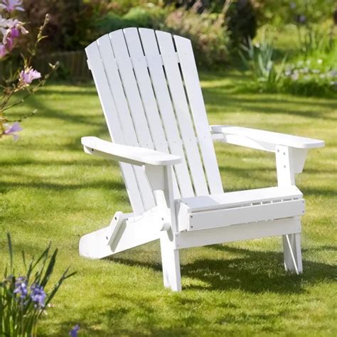 Plant Theatre Adirondack Folding Hardwood Chair Painted White Idea