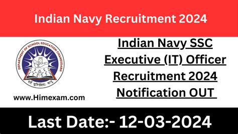 Indian Navy Ssc Executive It Officer Recruitment