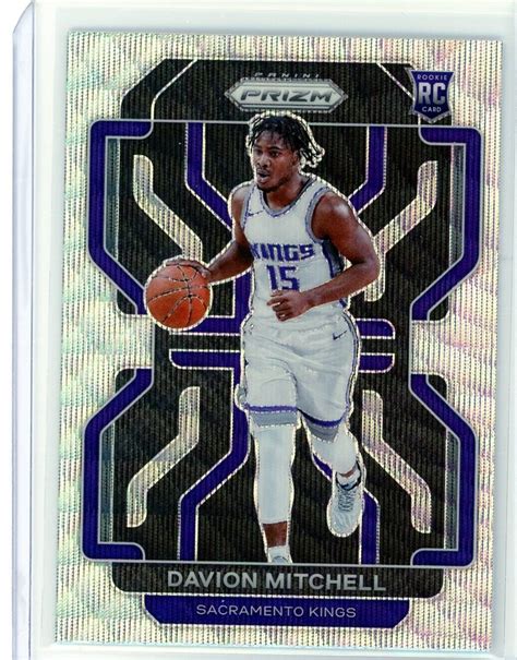 2021 22 Panini Prizm Davion Mitchell Silver Wave Prizm RC 312