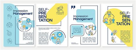 Blue And Yellow Brochure Template Featuring Techniques For Managing Impressions Vector Manual