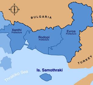 Thrace Map Province Area | Map of Greece Regional Political Province