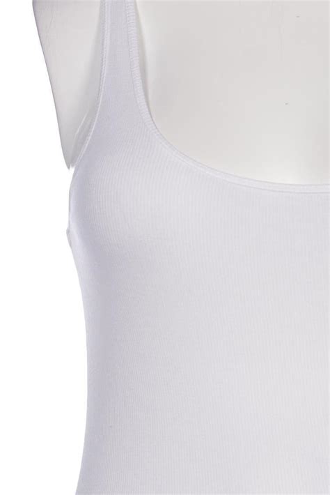 Esprit Top Damen Trägertop Tanktop Unterhemd Gr XL Baumwolle Weiß