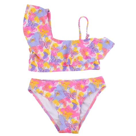 Rhuody Girl Swimsuit 6 7 Years Bikini Hot Spring Vacation Beach Swimsuit Fashion Beach Wear Pink
