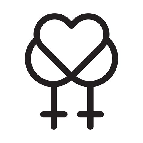 Lesbian Relationship Icon Black Line Art Logo 48256865 Vector Art At Vecteezy