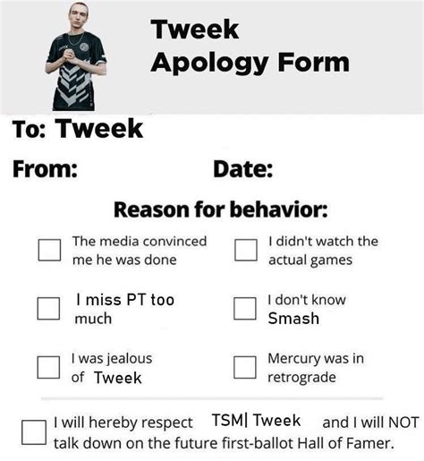 Tweek Apology Form Know Your Meme