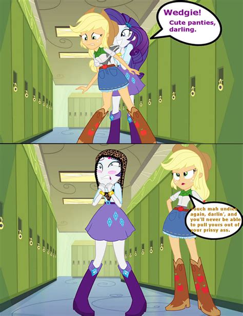 Applejack And Rarity Wedgie War By Wdfan74 On Deviantart