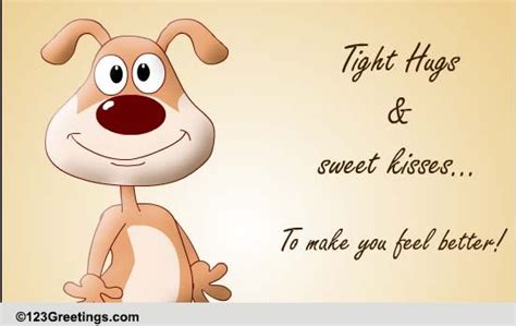 Tight Hug And Sweet Kiss Free Get Well Soon Ecards Greeting Cards