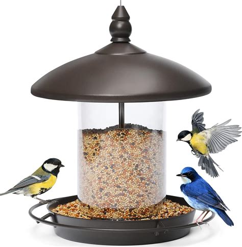 Amazon NEZIN Solar Bird Feeder For Outdoors Hanging Metal